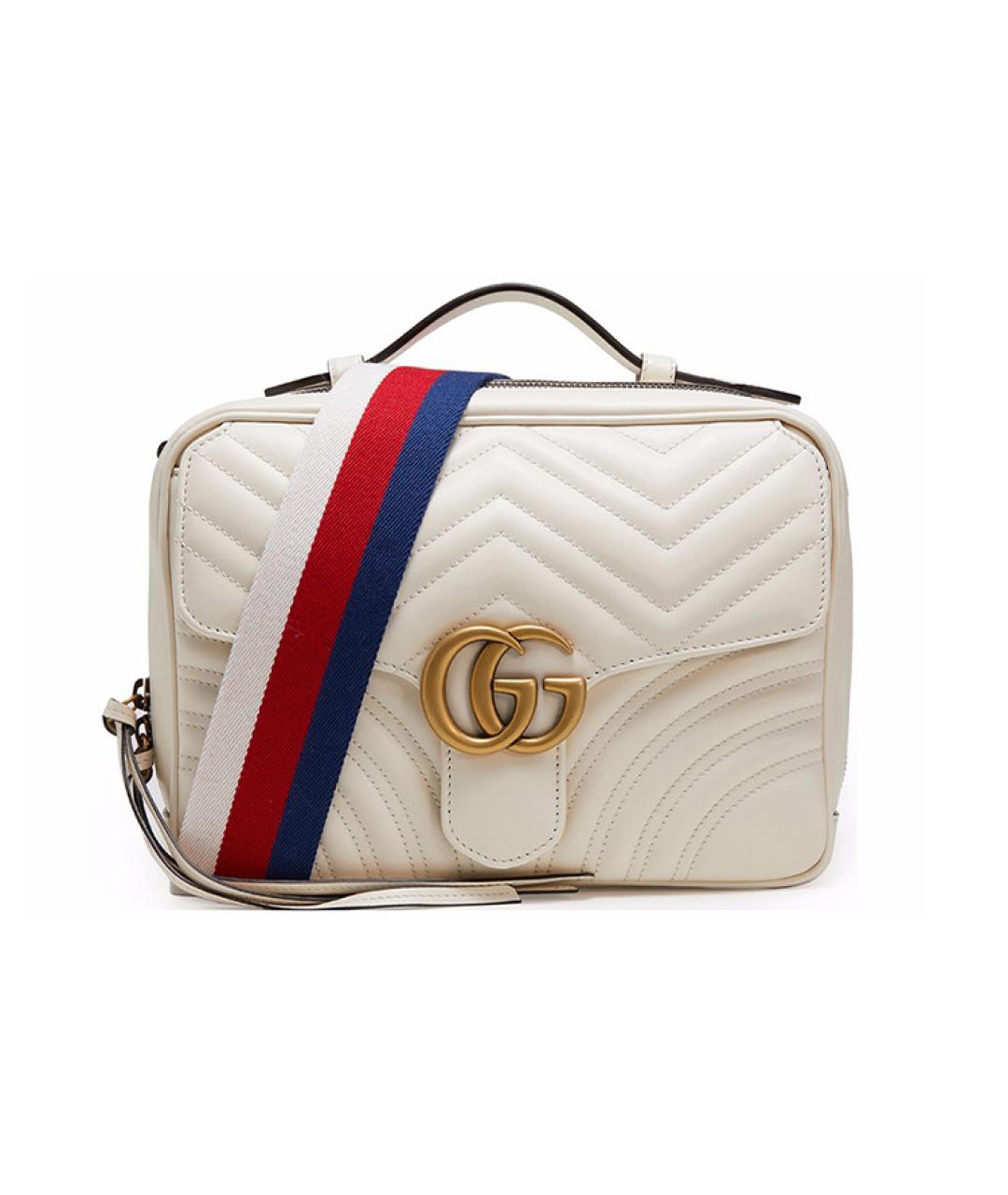 GUCCI Белая кожаная сумка через плечо, фото 1