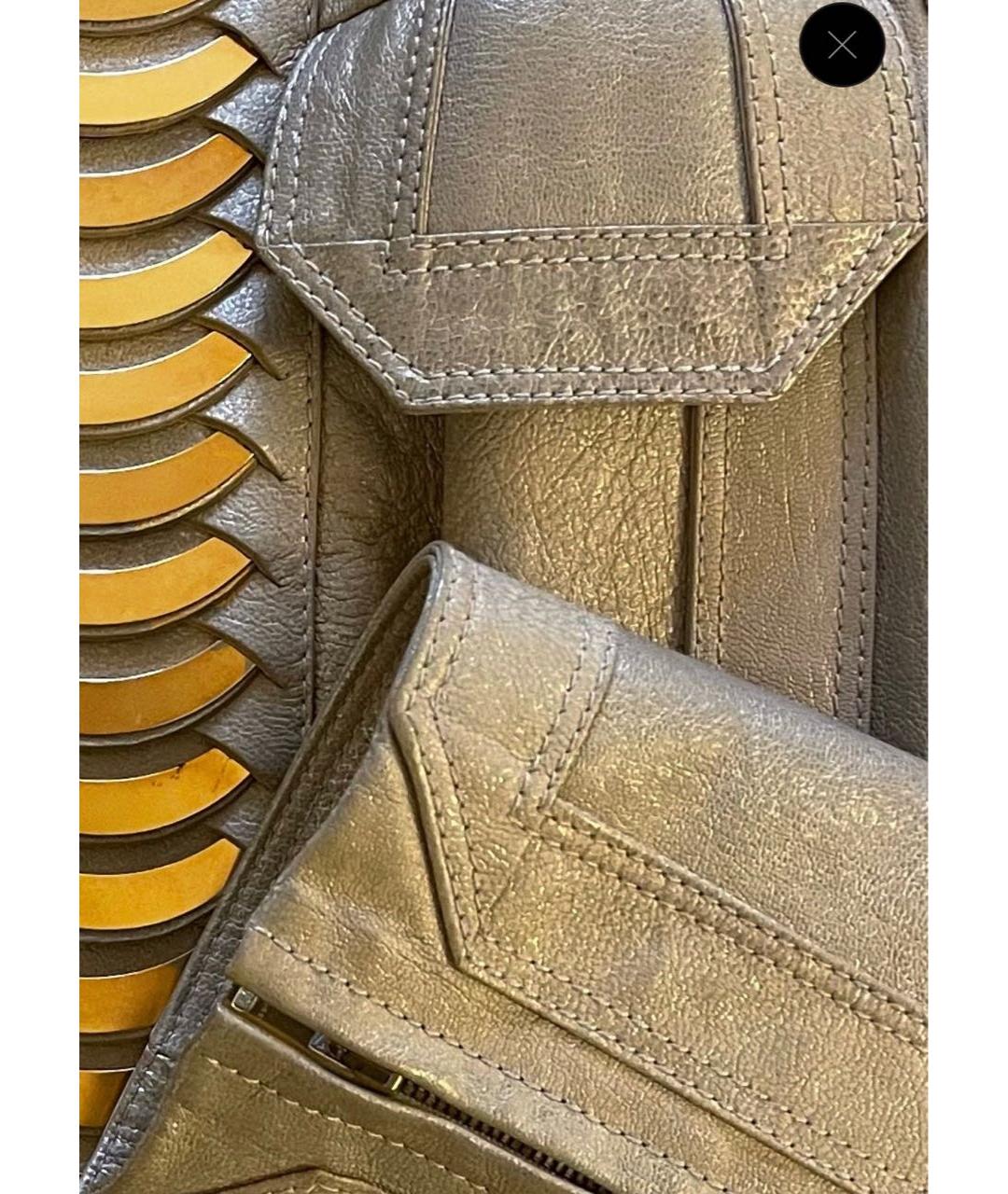 GUCCI Бежевый кожаный жакет/пиджак, фото 4