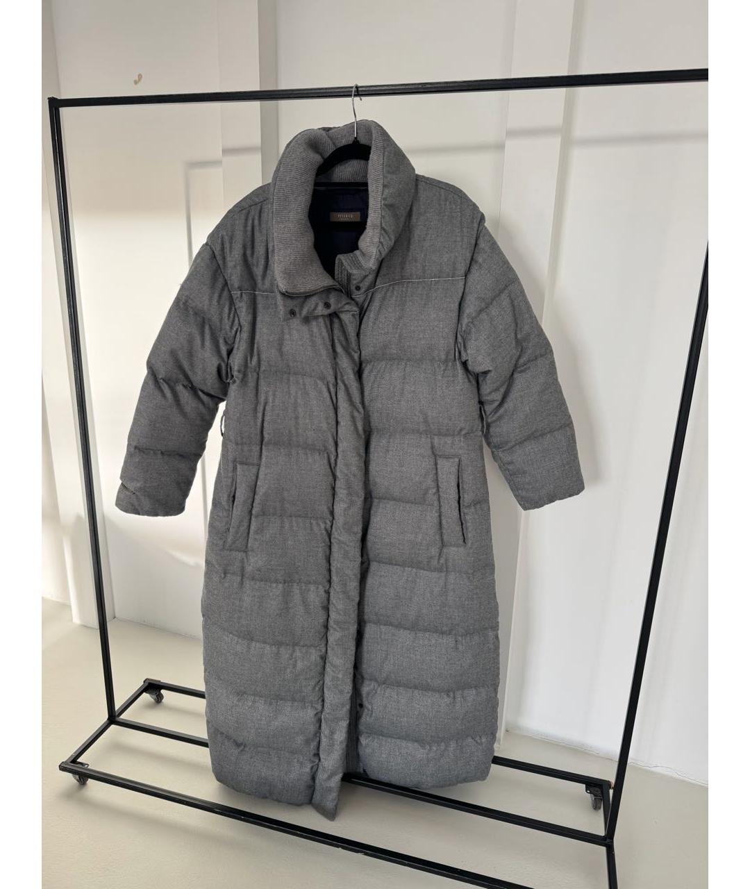 PESERICO Серый полиэстеровый пуховик, фото 4