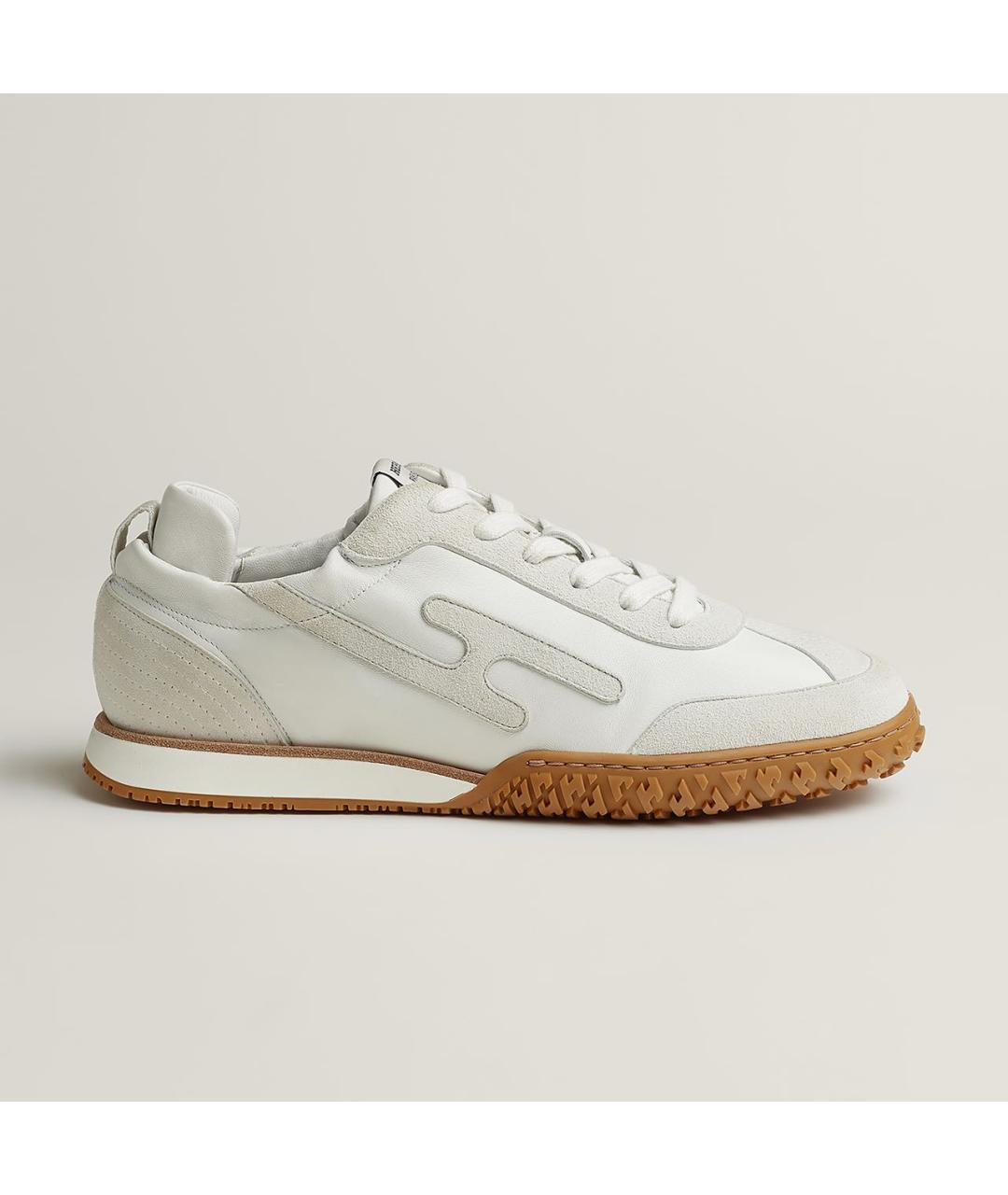 HERMES Белые кожаные кроссовки, фото 8