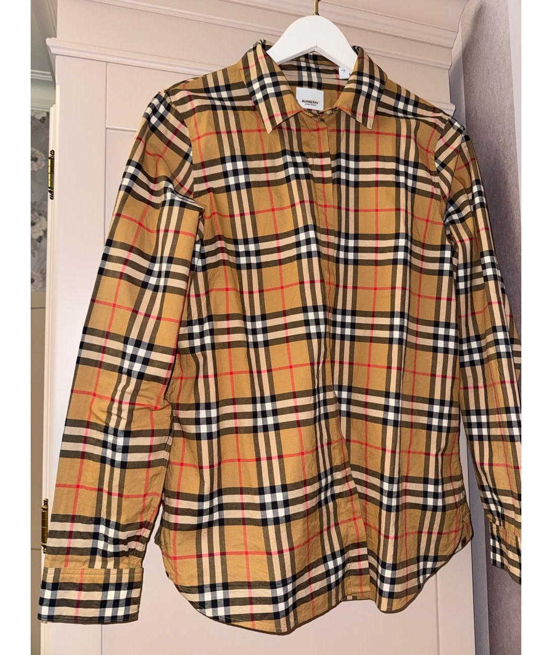 BURBERRY Бежевая хлопковая рубашка, фото 4