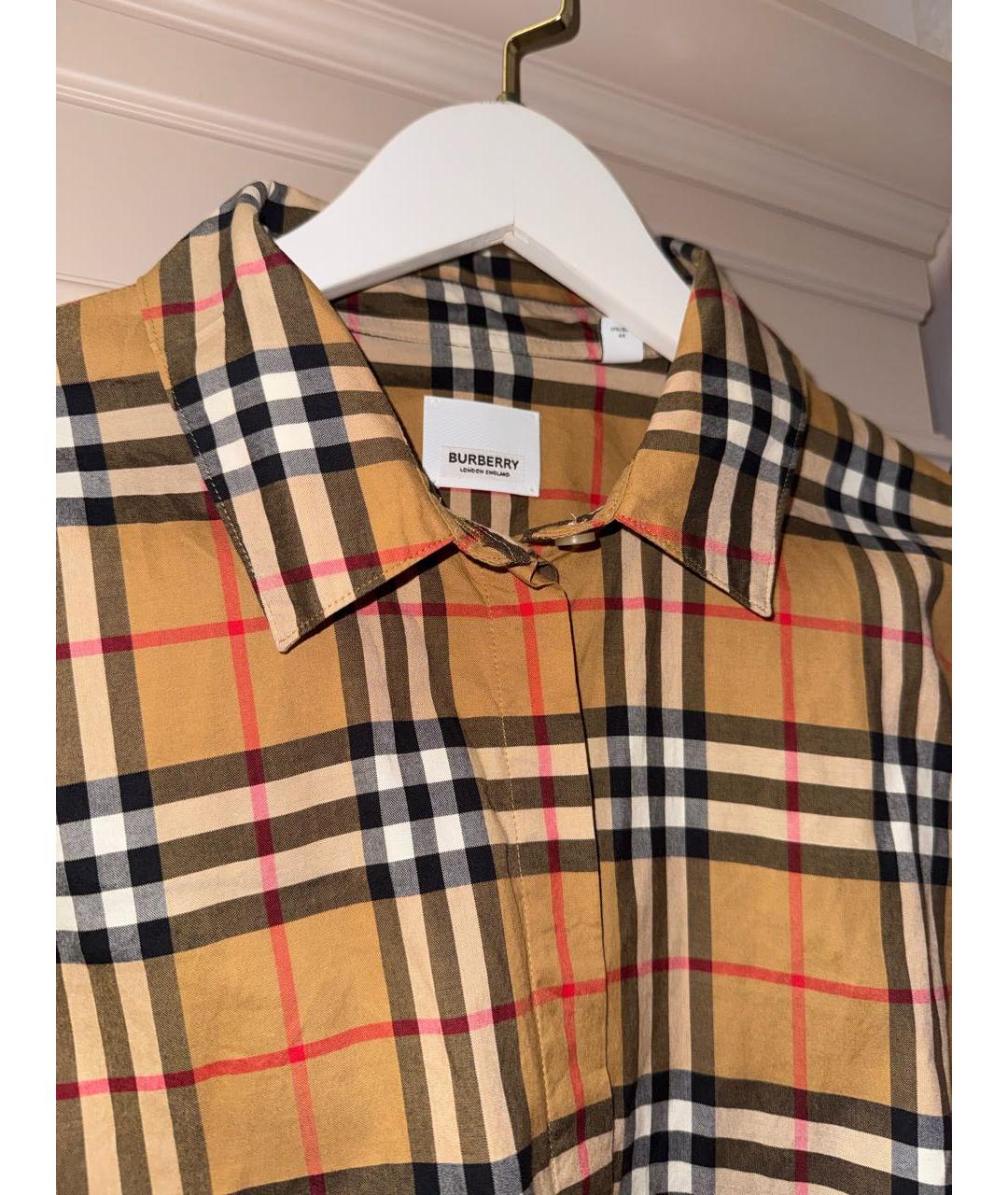 BURBERRY Бежевая хлопковая рубашка, фото 3