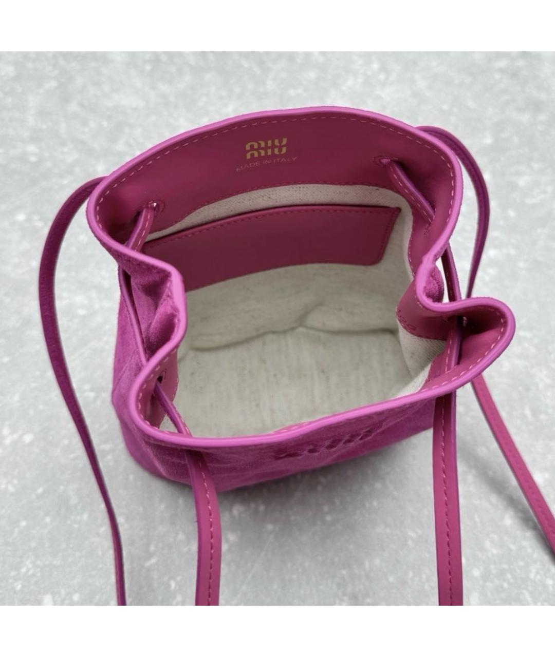 MIU MIU Фуксия замшевая сумка через плечо, фото 8