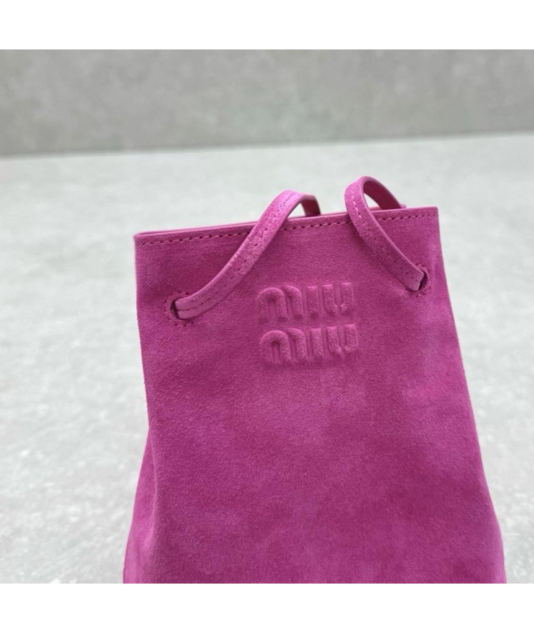 MIU MIU Фуксия замшевая сумка через плечо, фото 6
