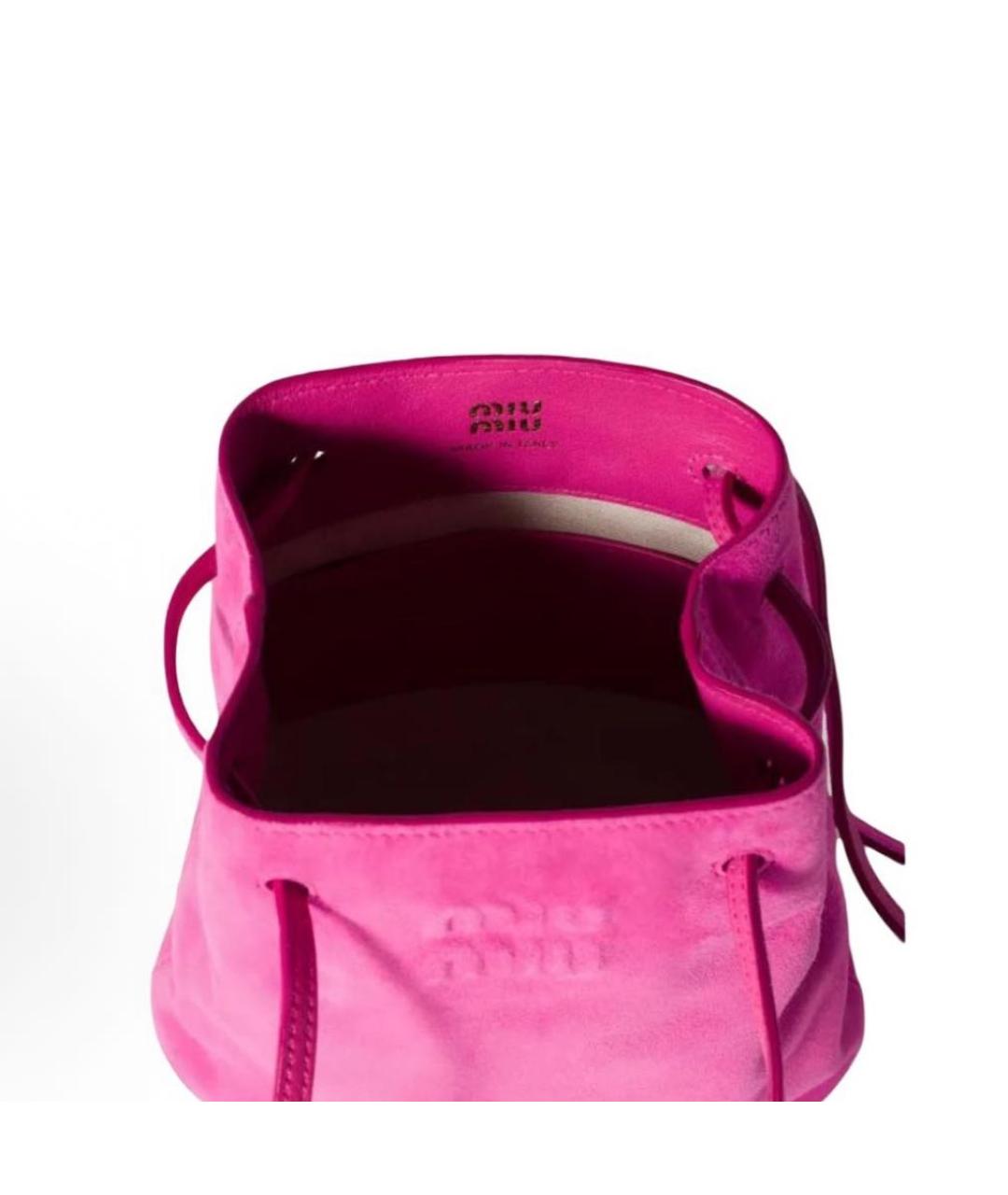 MIU MIU Фуксия замшевая сумка через плечо, фото 4