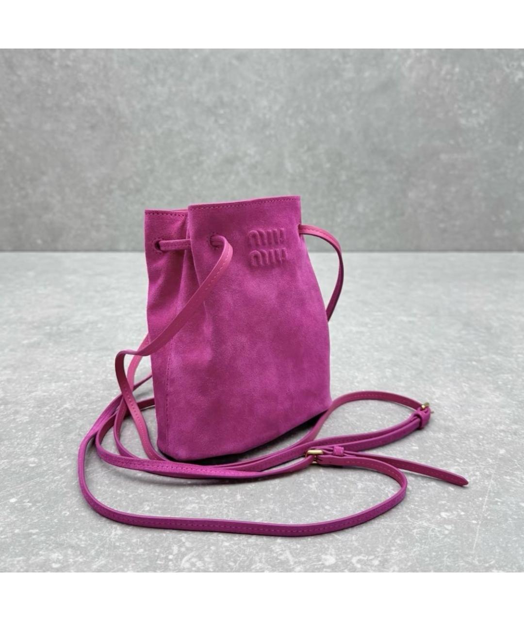 MIU MIU Фуксия замшевая сумка через плечо, фото 5