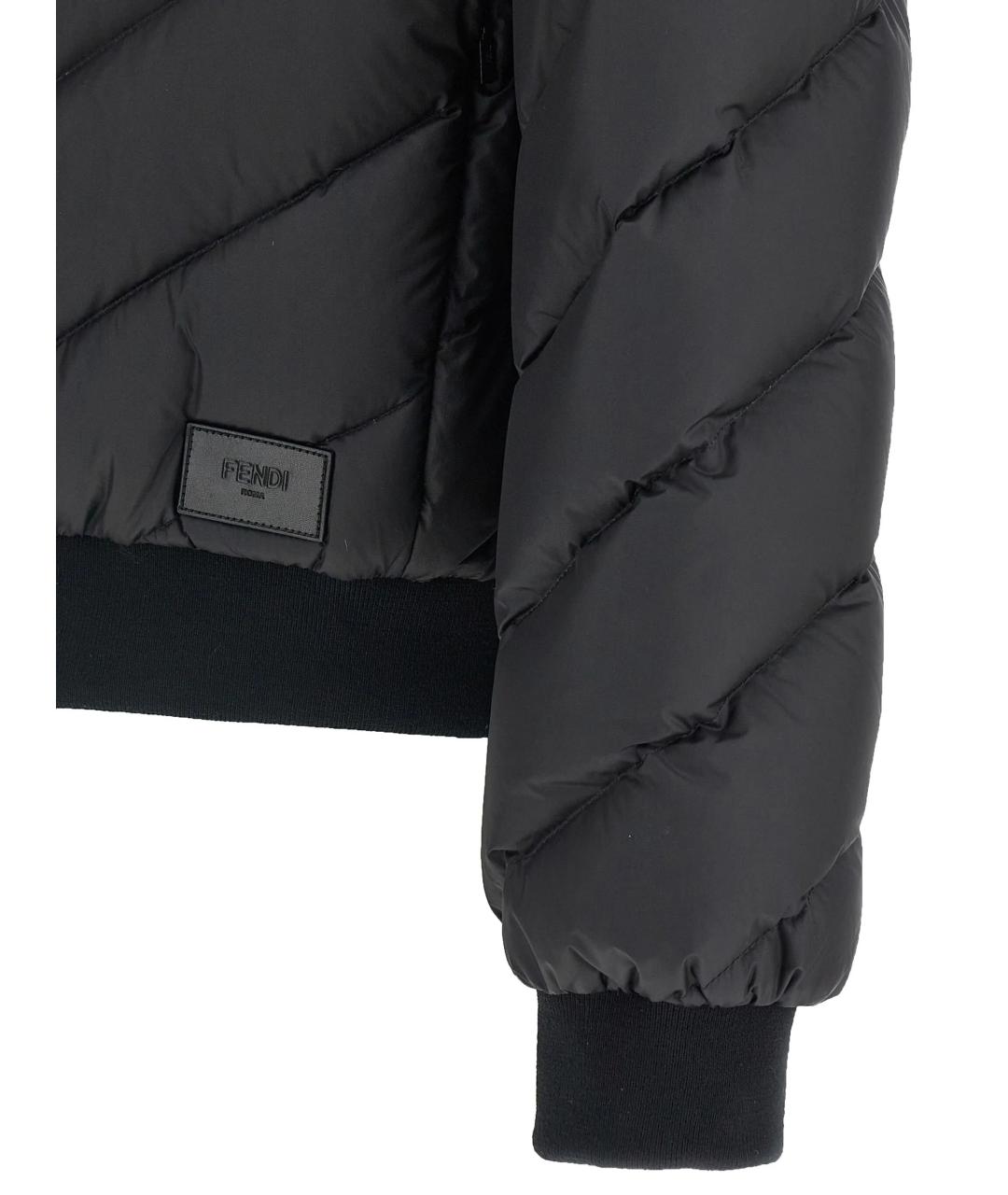 FENDI Черный полиэстеровый пуховик, фото 3