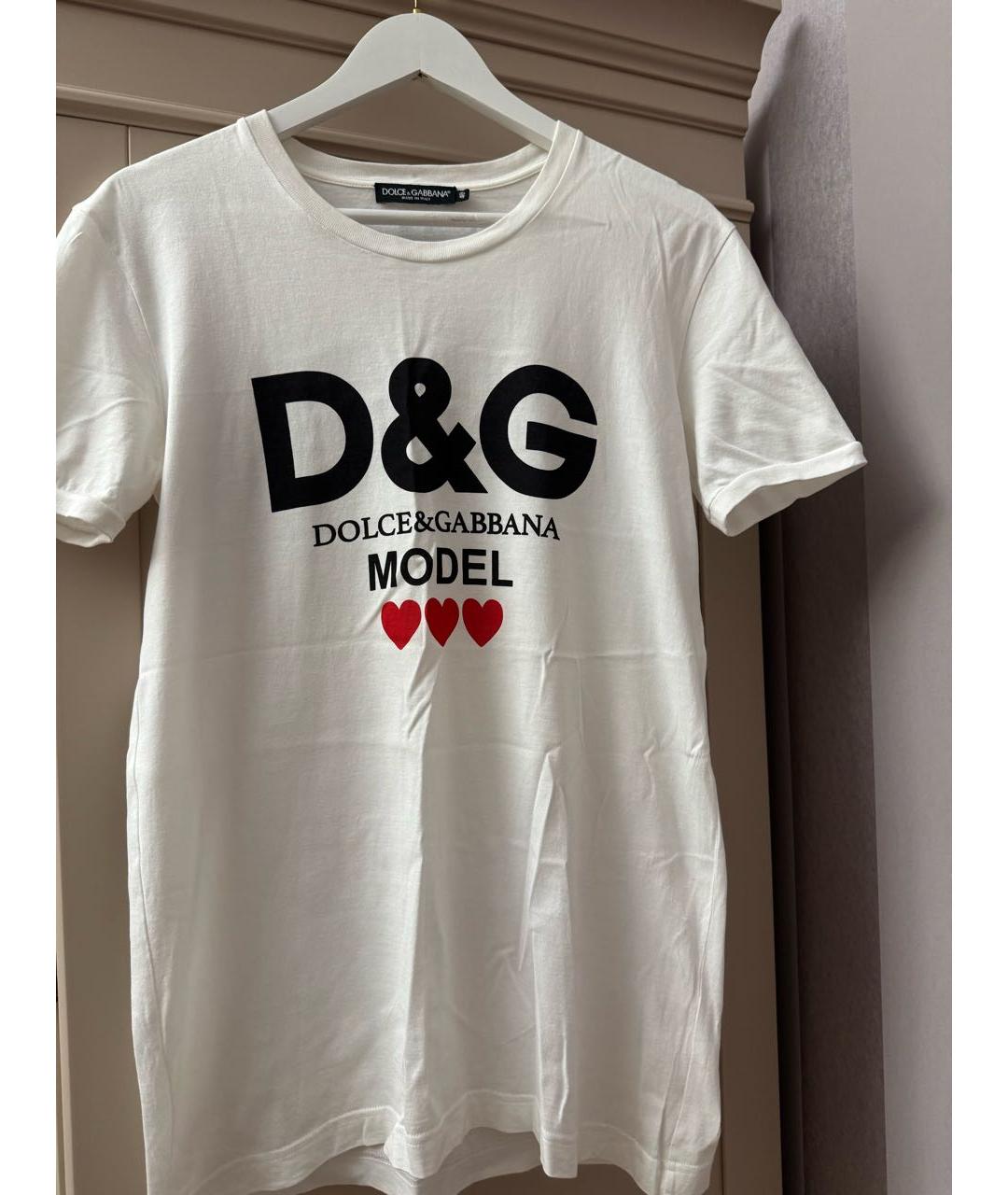 DOLCE&GABBANA Белая хлопковая футболка, фото 3