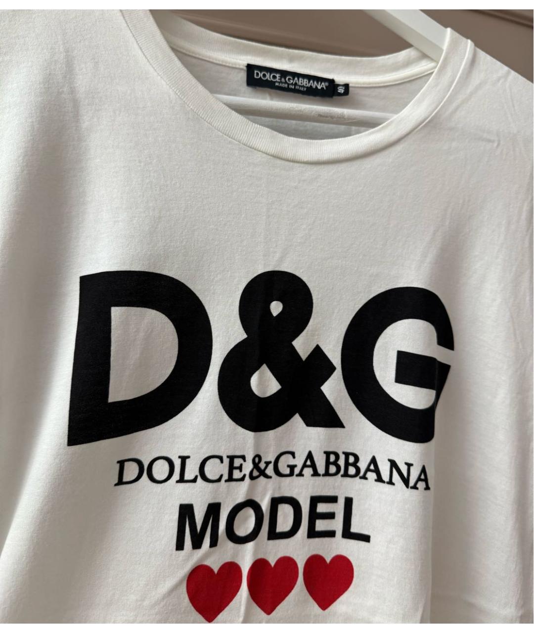 DOLCE&GABBANA Белая хлопковая футболка, фото 2