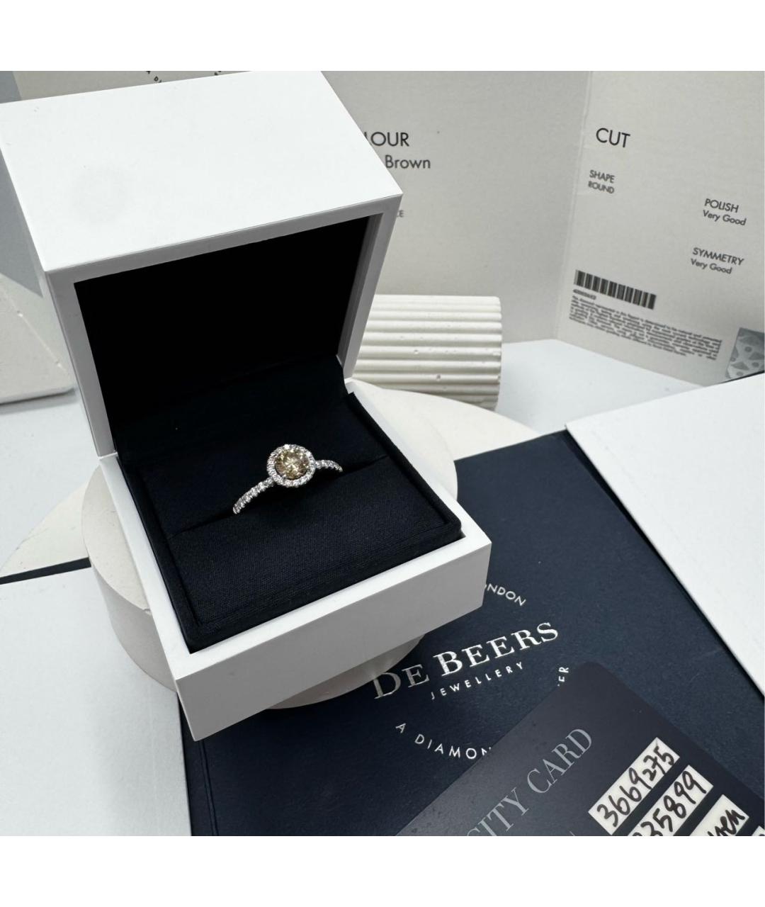 DE BEERS Серебряное платиновое кольцо, фото 6