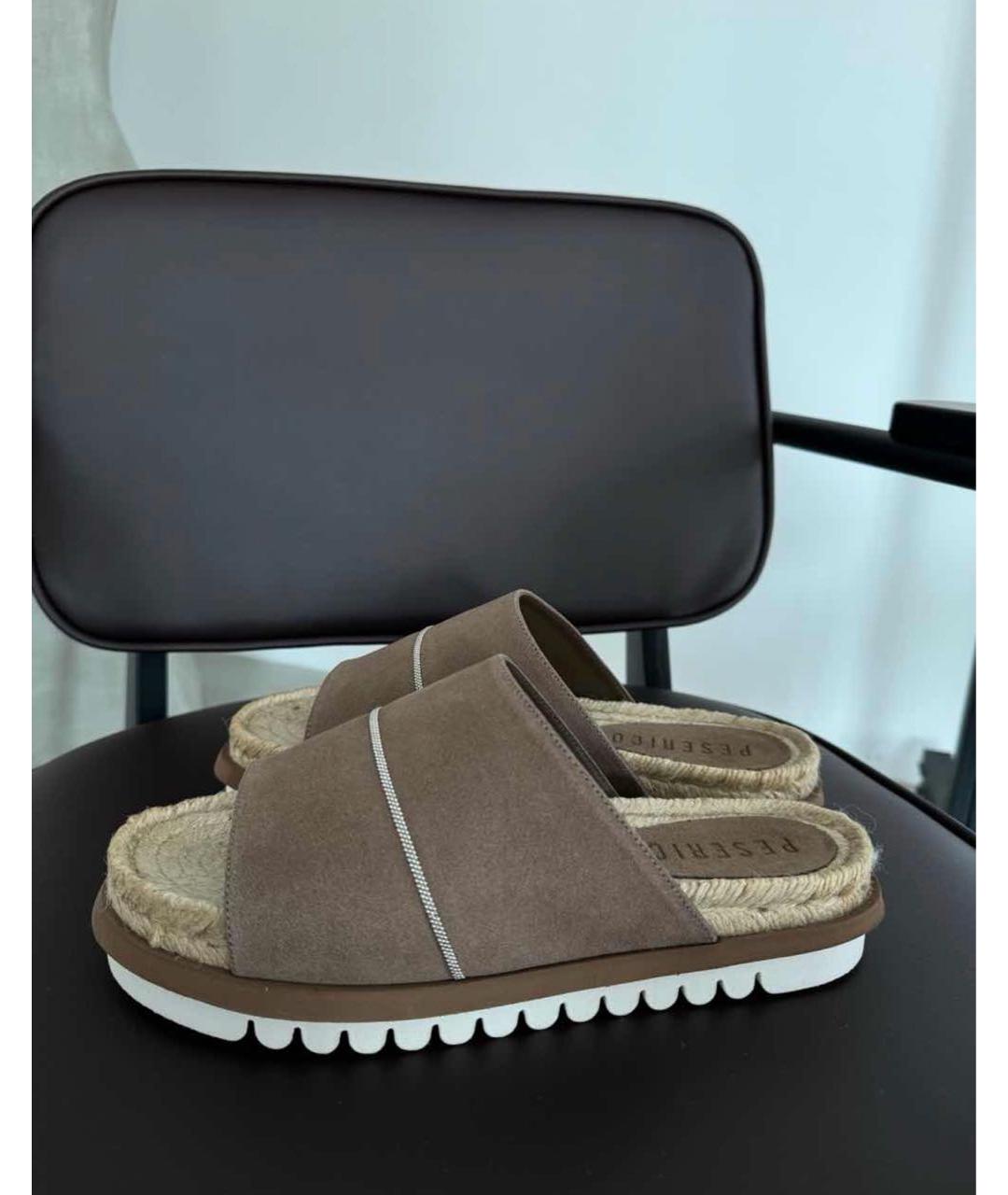 PESERICO Коричневые замшевые эспадрильи, фото 5
