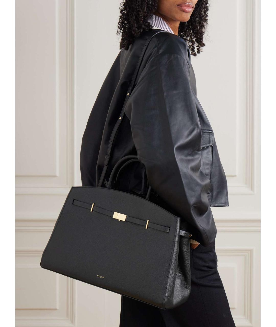DEMELLIER Черная кожаная сумка с короткими ручками, фото 8
