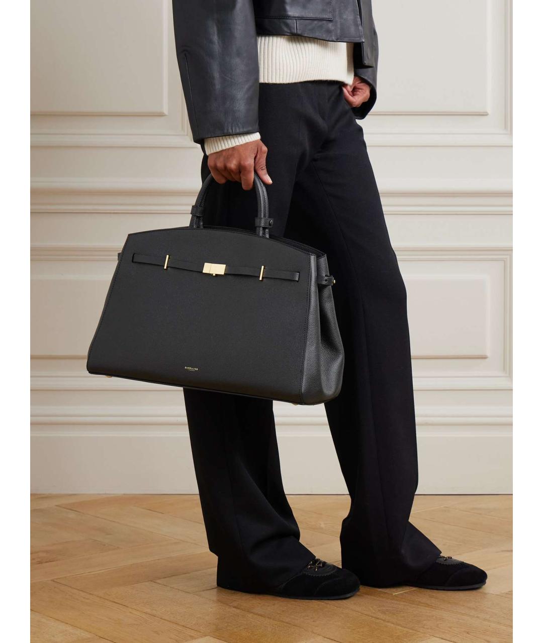 DEMELLIER Черная кожаная сумка с короткими ручками, фото 9