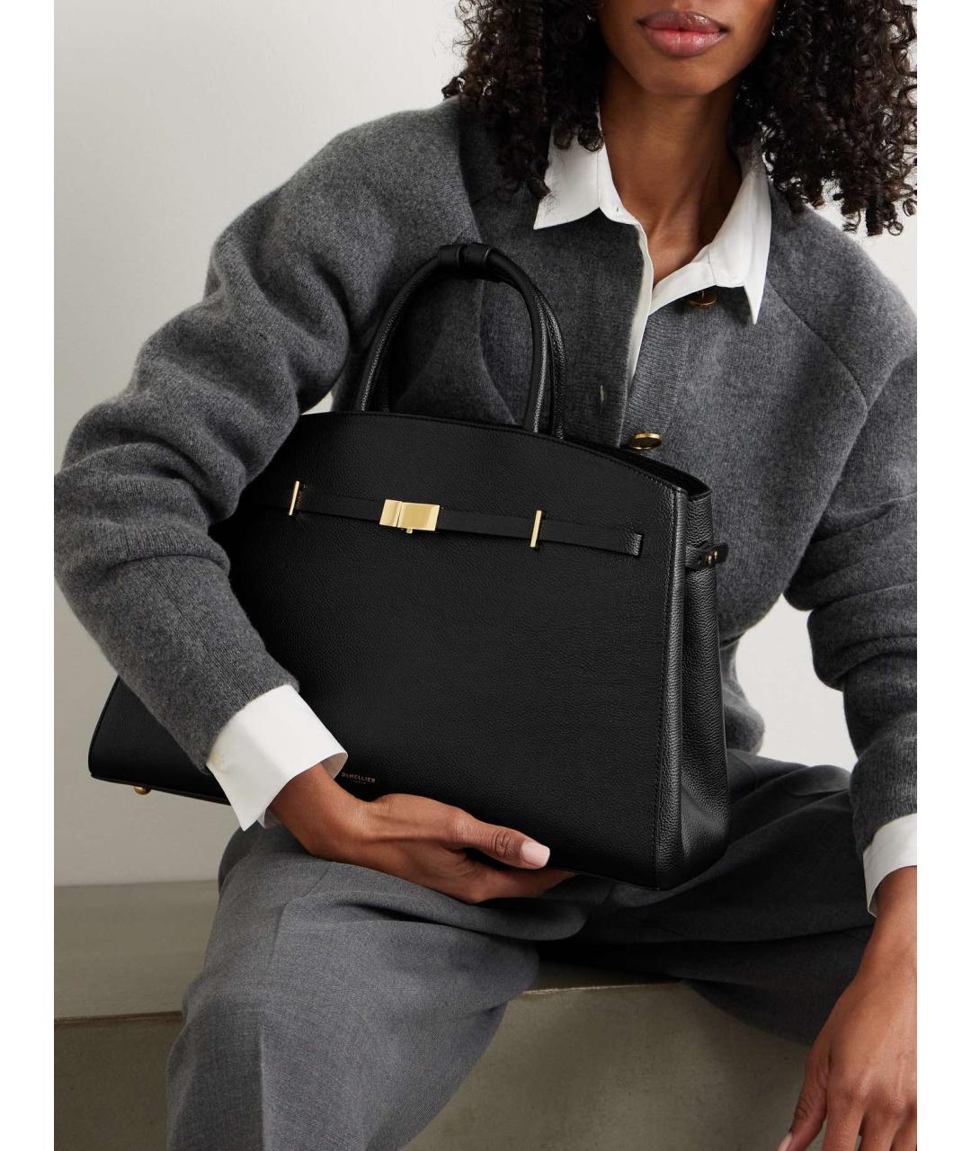 DEMELLIER Черная кожаная сумка с короткими ручками, фото 6