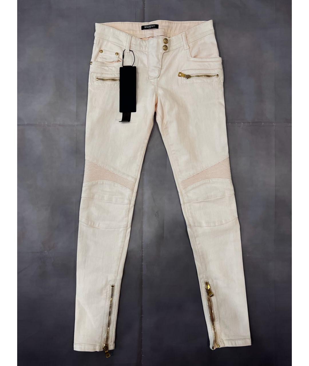 BALMAIN Коралловые хлопковые джинсы слим, фото 7