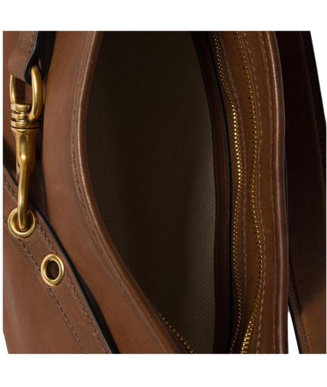 MIU MIU Коричневая кожаная сумка через плечо, фото 4