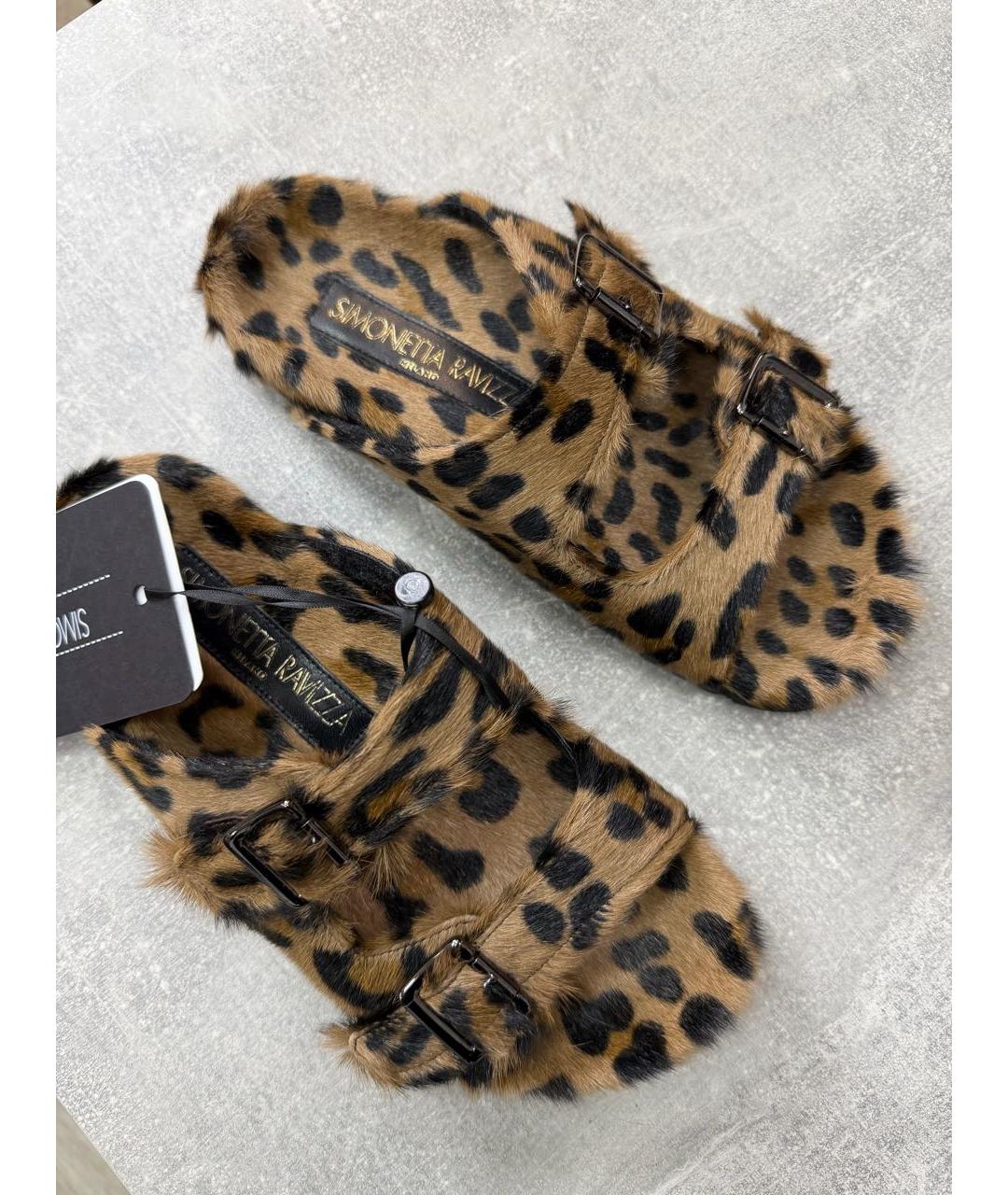 SIMONETTA RAVIZZA Коричневые шлепанцы, фото 3