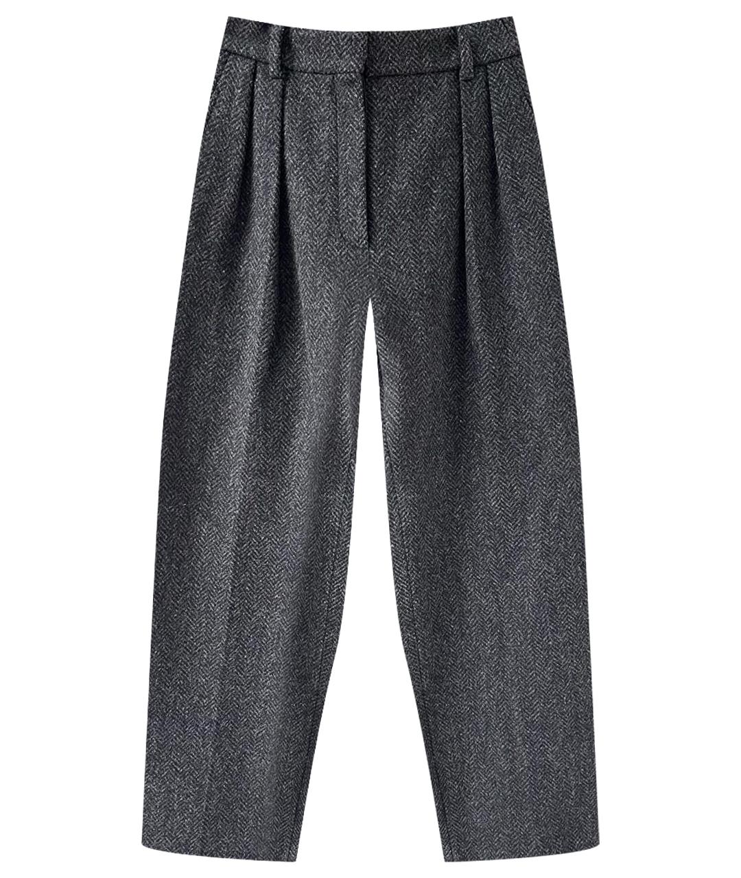 VALENTINO Серые шерстяные брюки широкие, фото 1