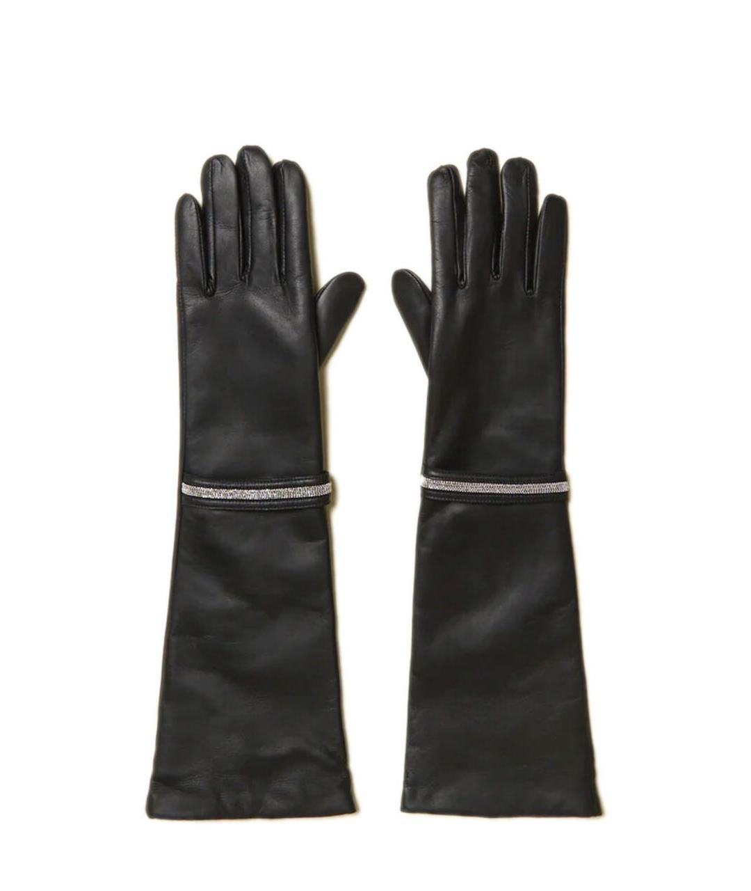 SIMONETTA RAVIZZA Черные кожаные перчатки, фото 1