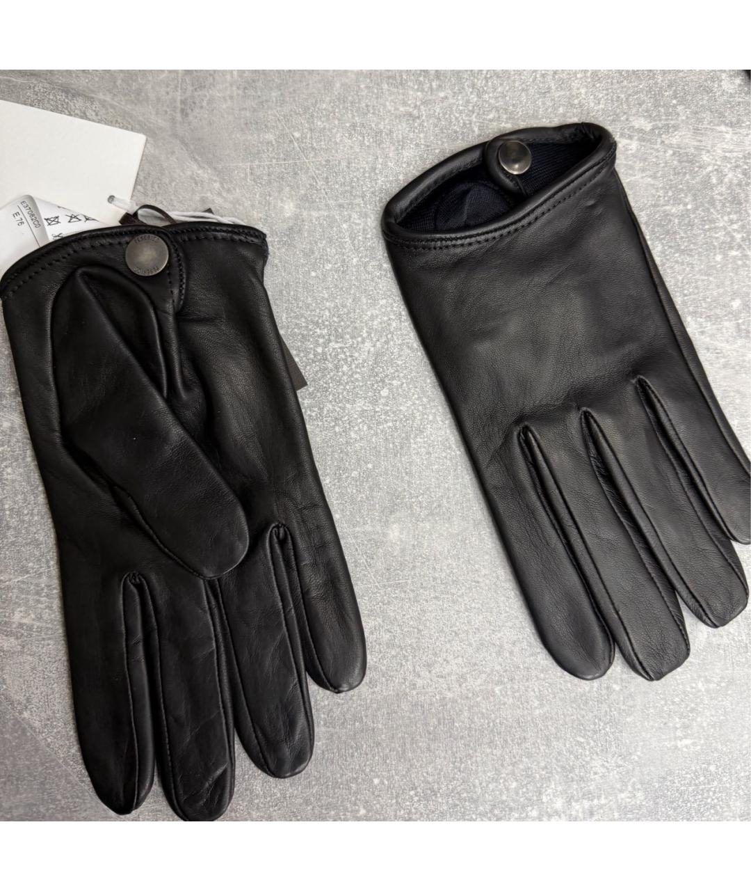 SIMONETTA RAVIZZA Черные кожаные перчатки, фото 4