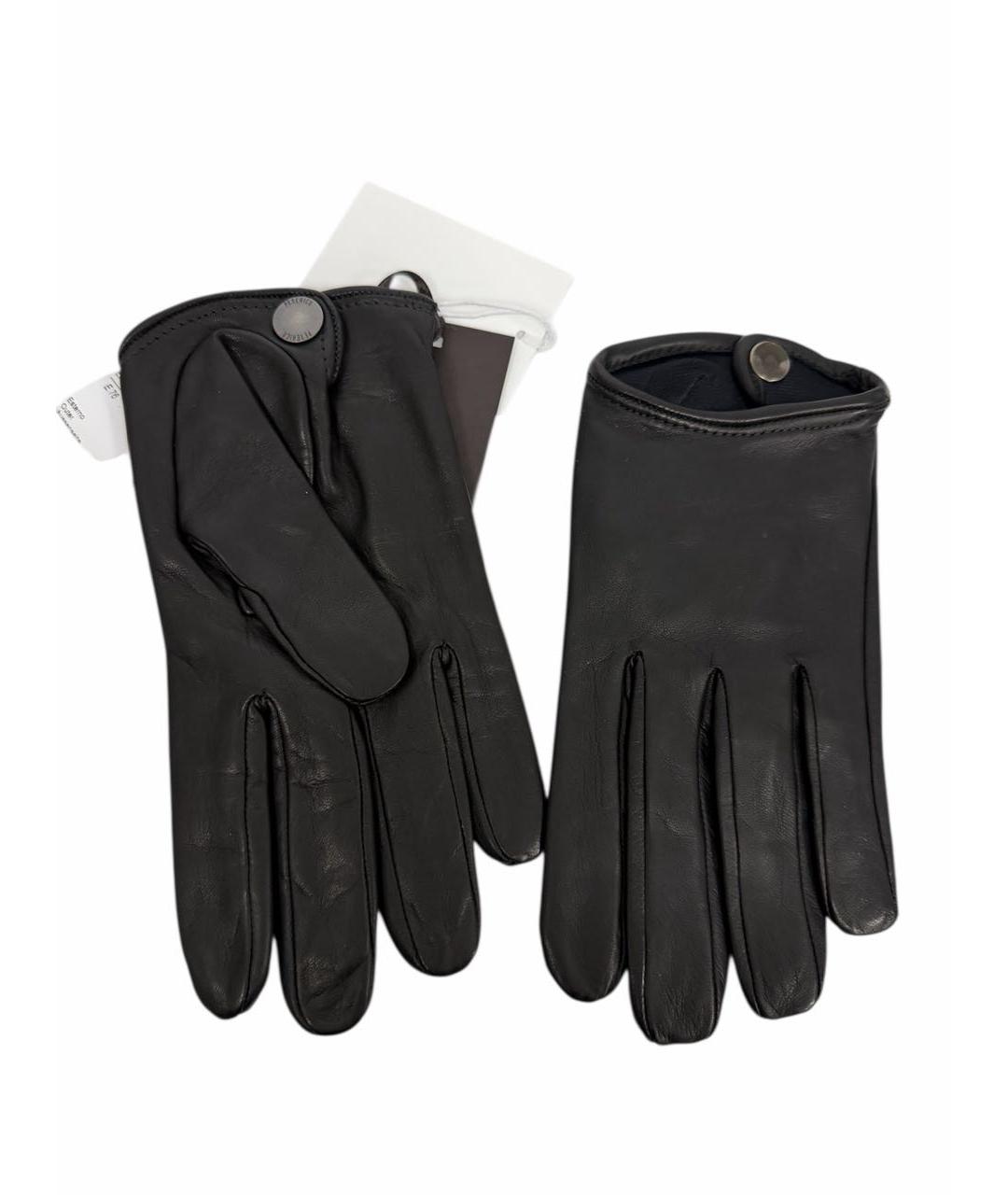 SIMONETTA RAVIZZA Черные кожаные перчатки, фото 6