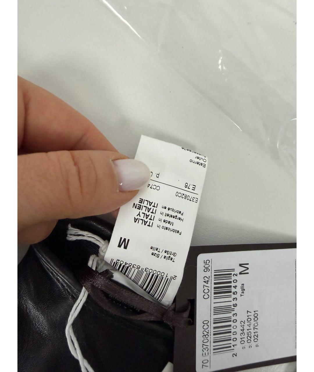 SIMONETTA RAVIZZA Черные кожаные перчатки, фото 2