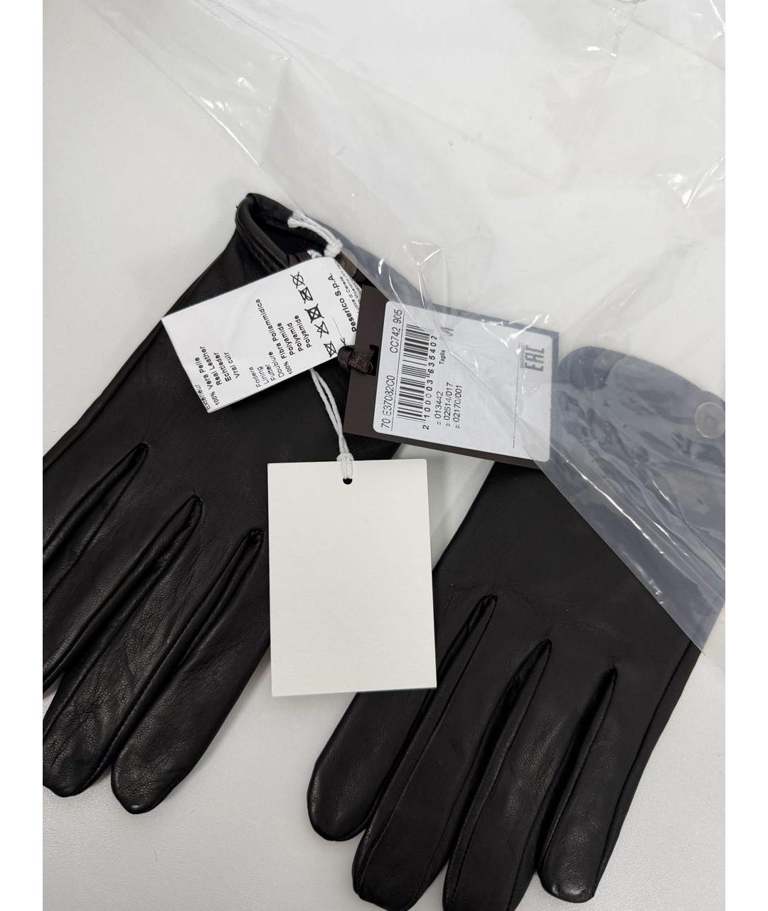 SIMONETTA RAVIZZA Черные кожаные перчатки, фото 3