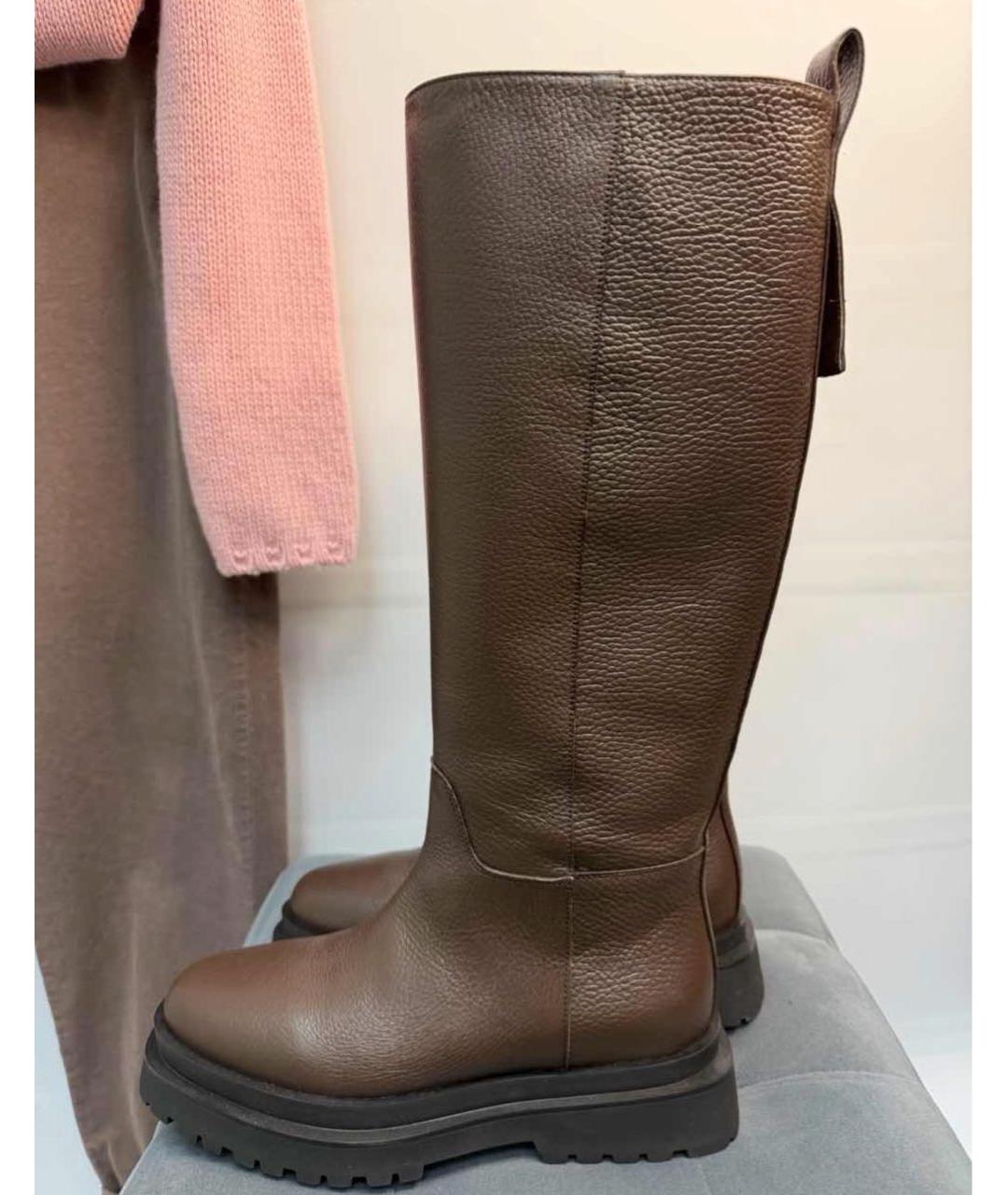 PESERICO Коричневые кожаные сапоги, фото 6