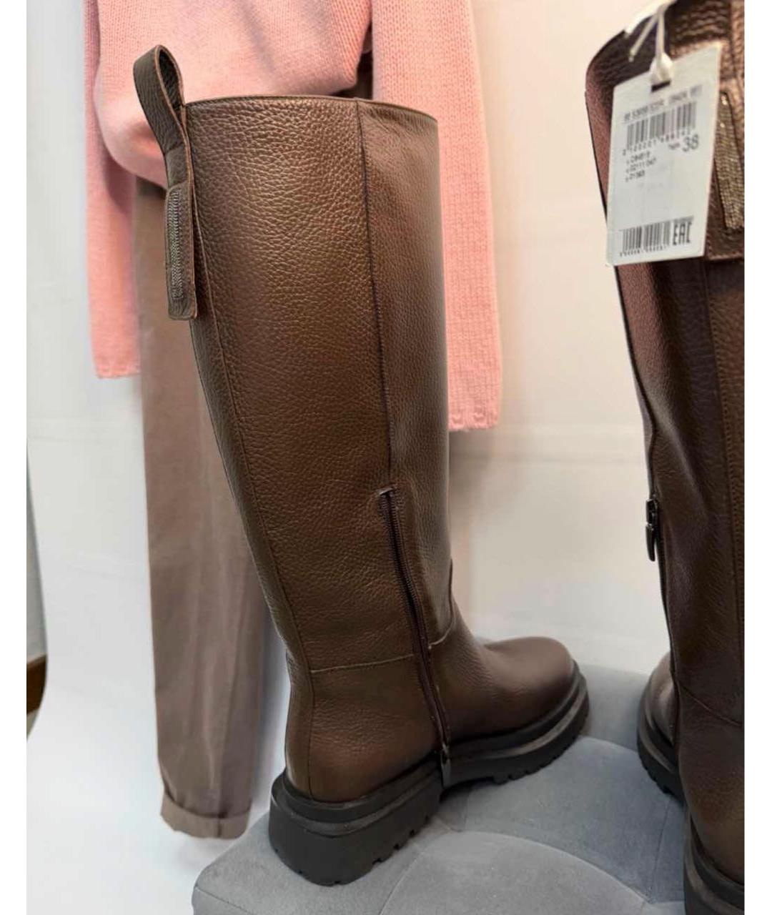 PESERICO Коричневые кожаные сапоги, фото 5