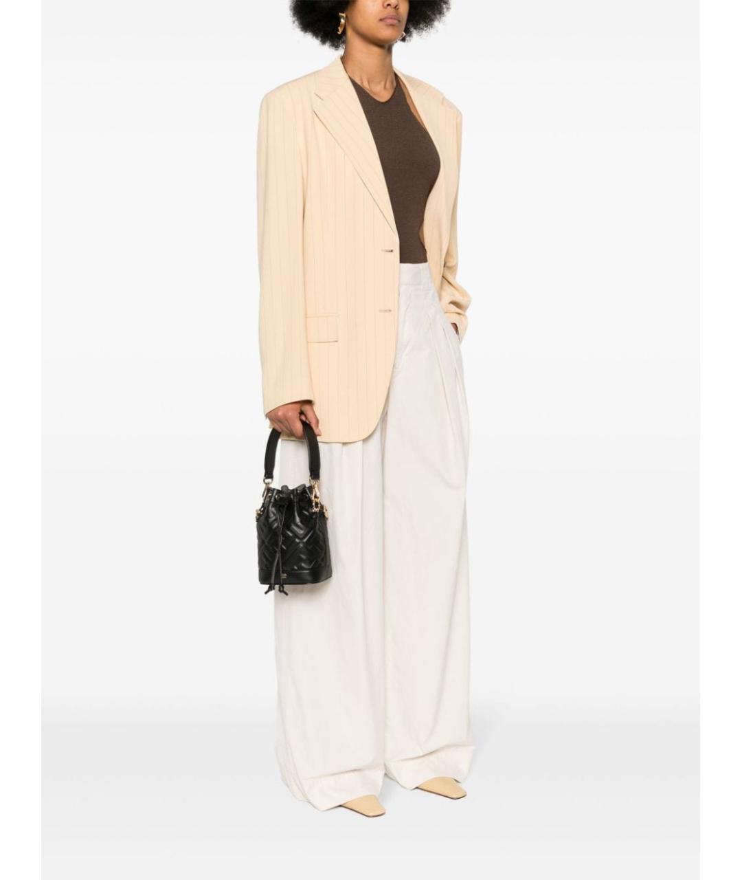 FENDI Черная кожаная сумка тоут, фото 5