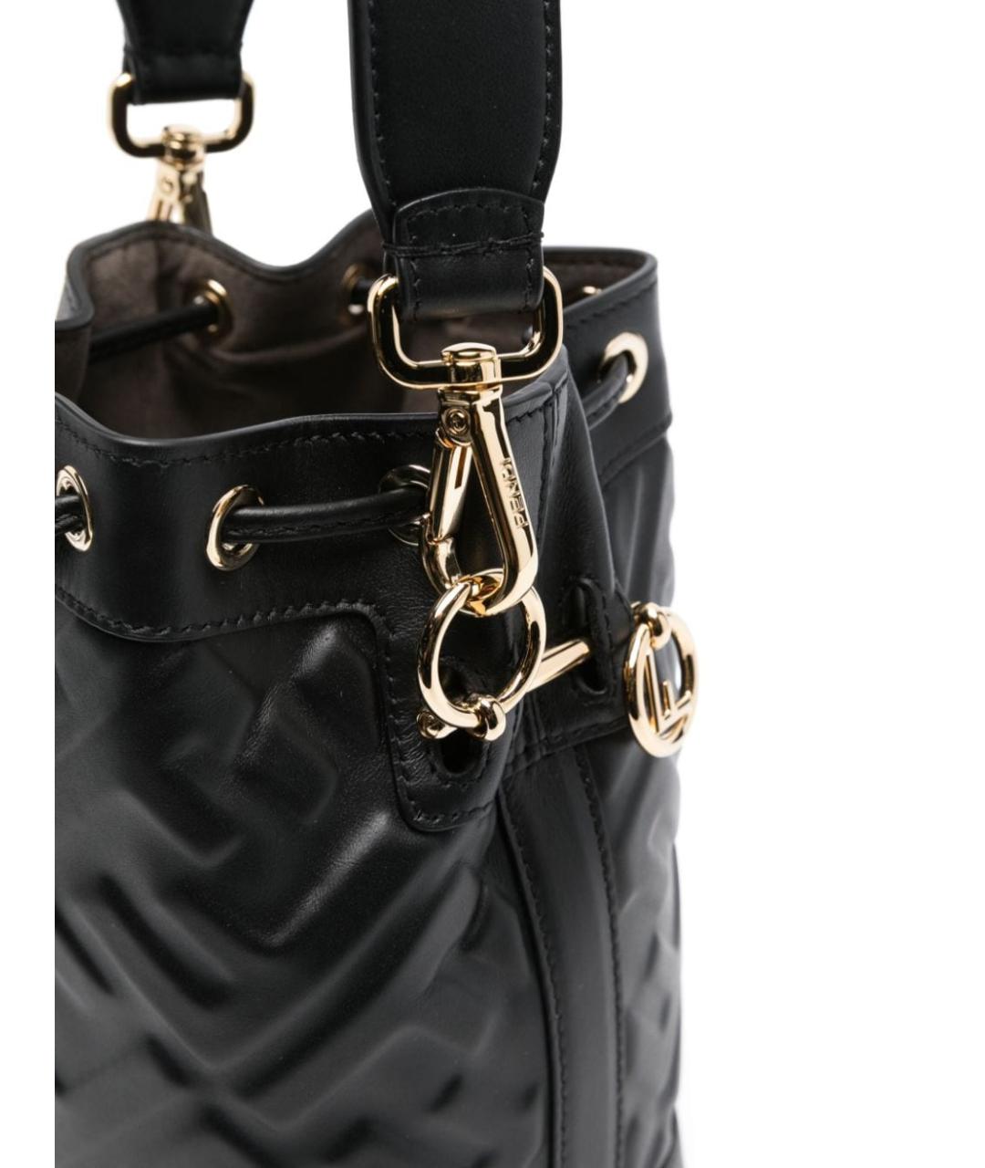 FENDI Черная кожаная сумка тоут, фото 3