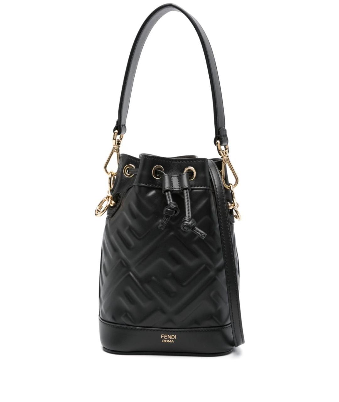 FENDI Черная кожаная сумка тоут, фото 1