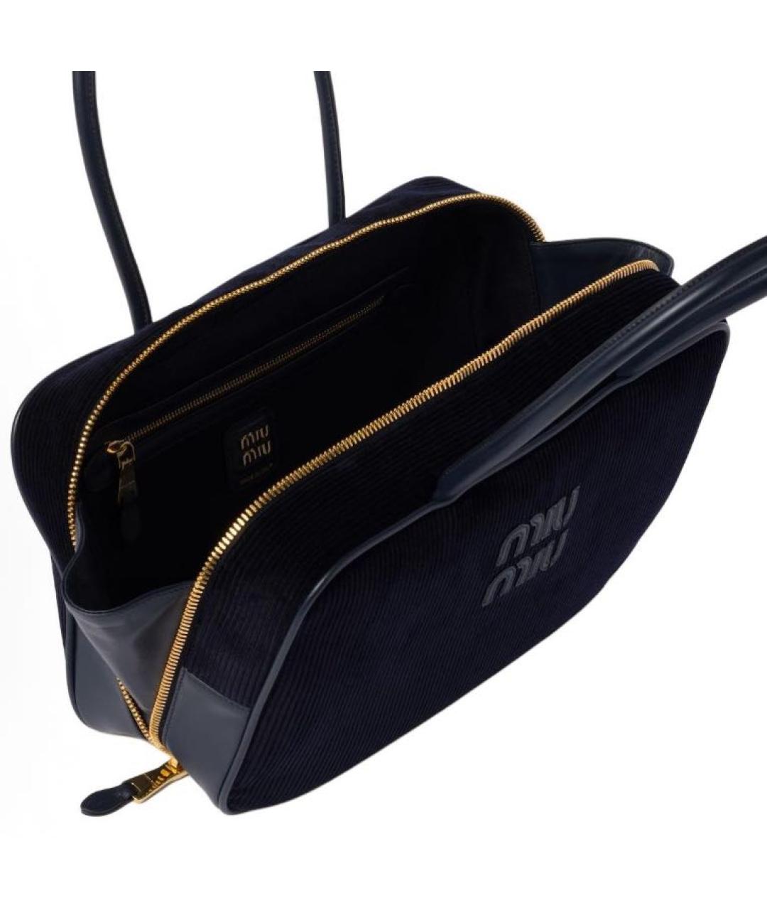 MIU MIU Темно-синяя сумка с короткими ручками, фото 5