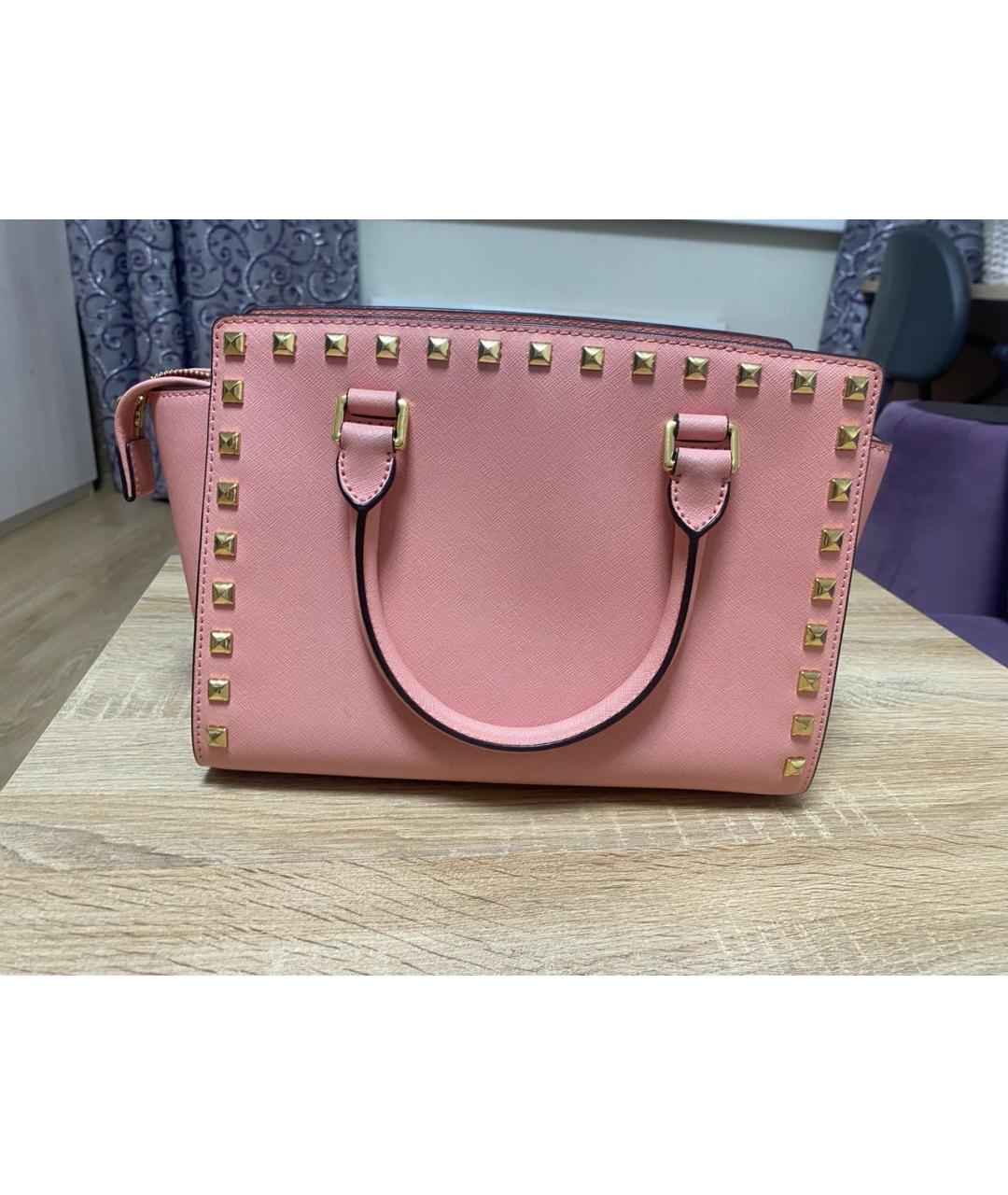 MICHAEL KORS Розовая кожаная сумка через плечо, фото 3