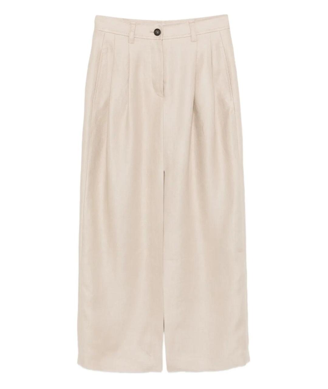 BRUNELLO CUCINELLI Бежевая льняная юбка макси, фото 1