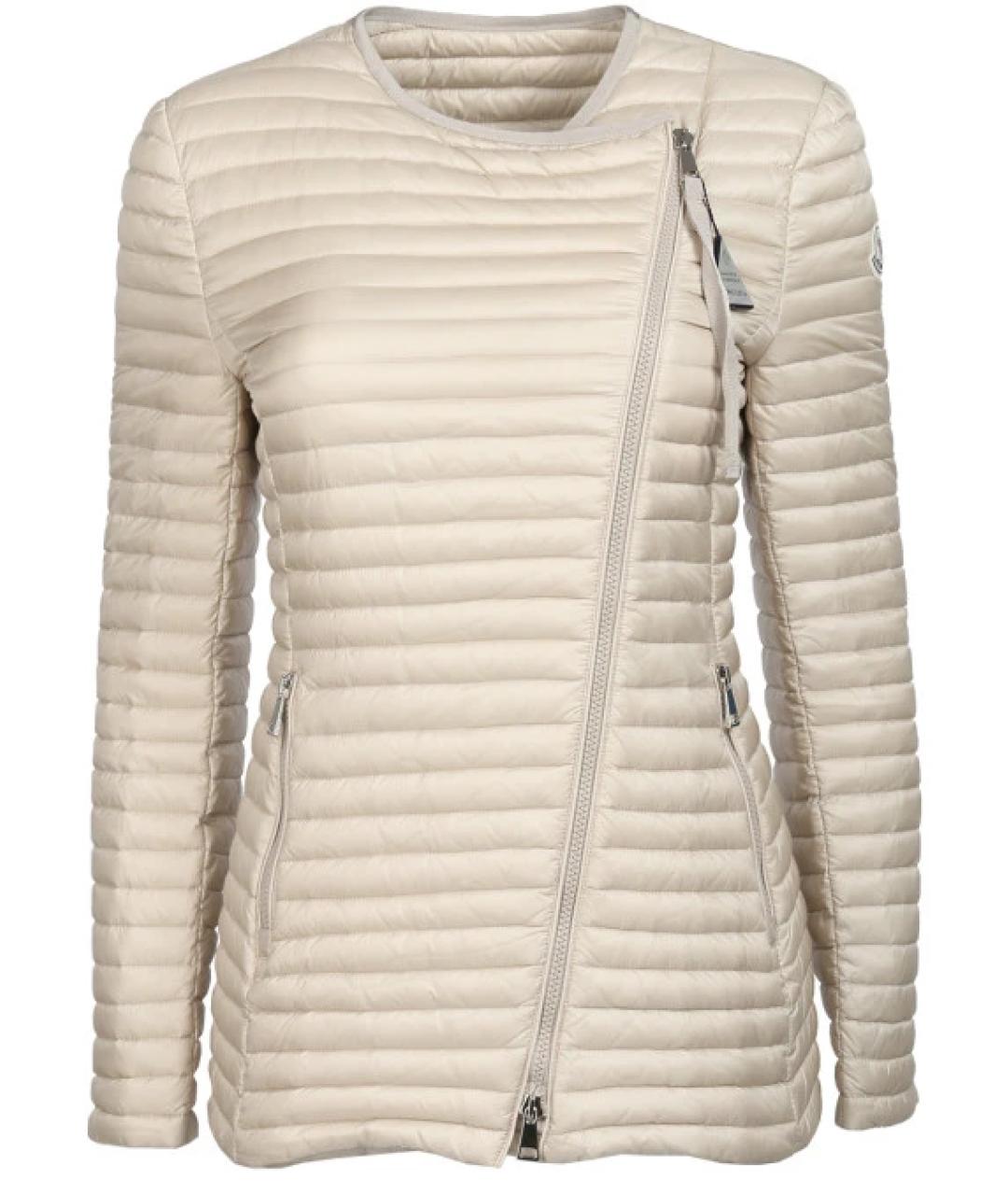 MONCLER Бежевая полиамидовая куртка, фото 1