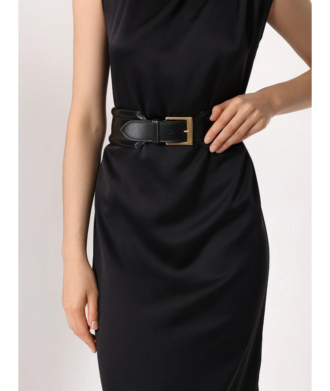 ALEXANDER MCQUEEN Черный кожаный ремень, фото 2