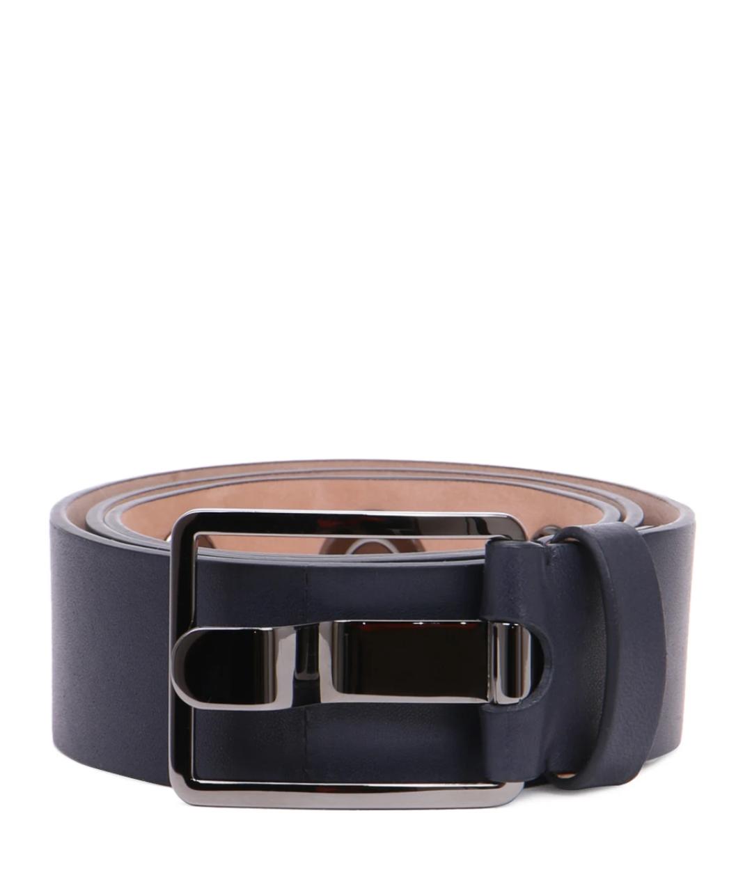 LORO PIANA Синий кожаный ремень, фото 1