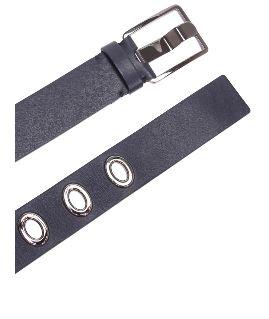 LORO PIANA Синий кожаный ремень, фото 3