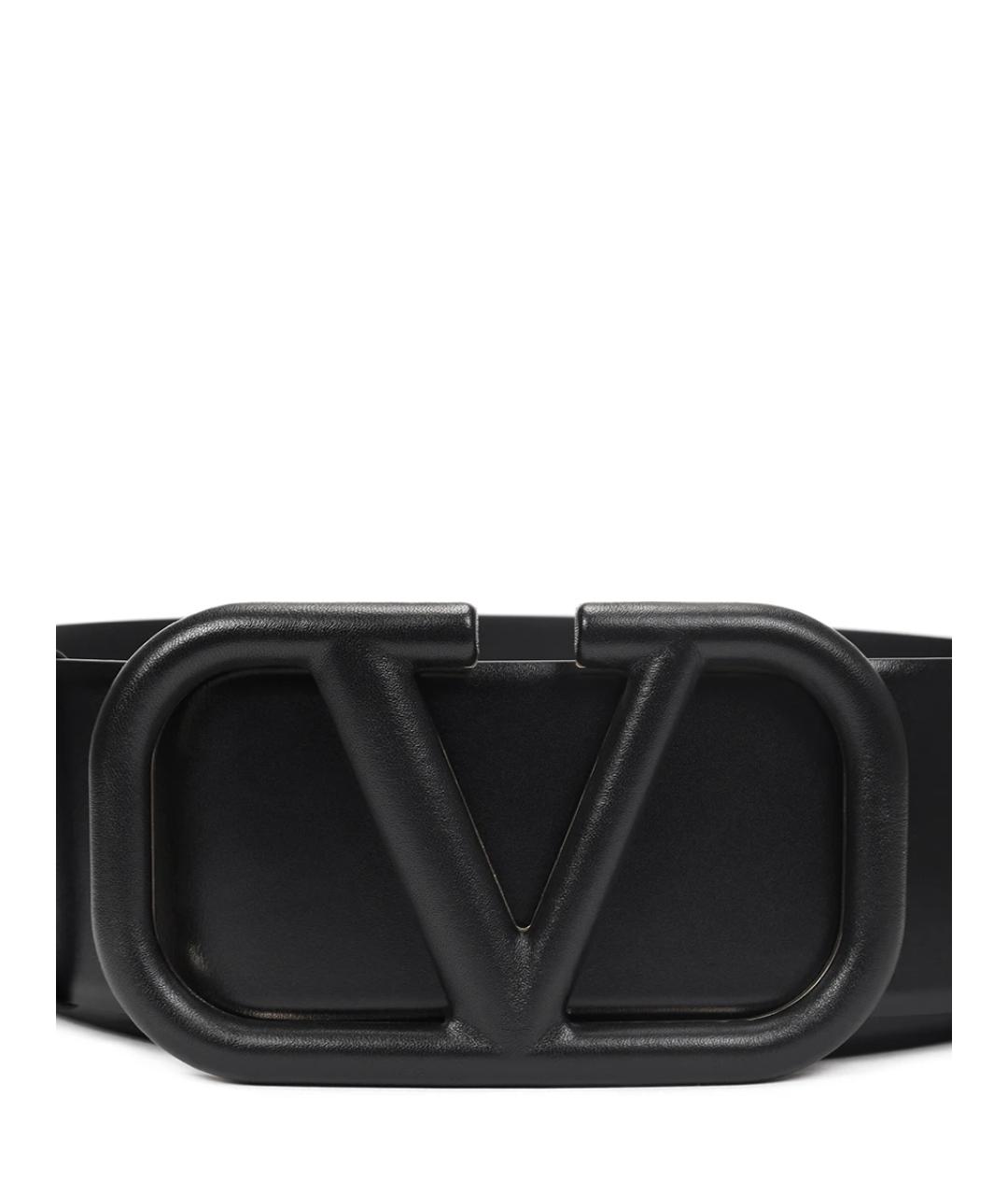 VALENTINO Черный кожаный ремень, фото 2
