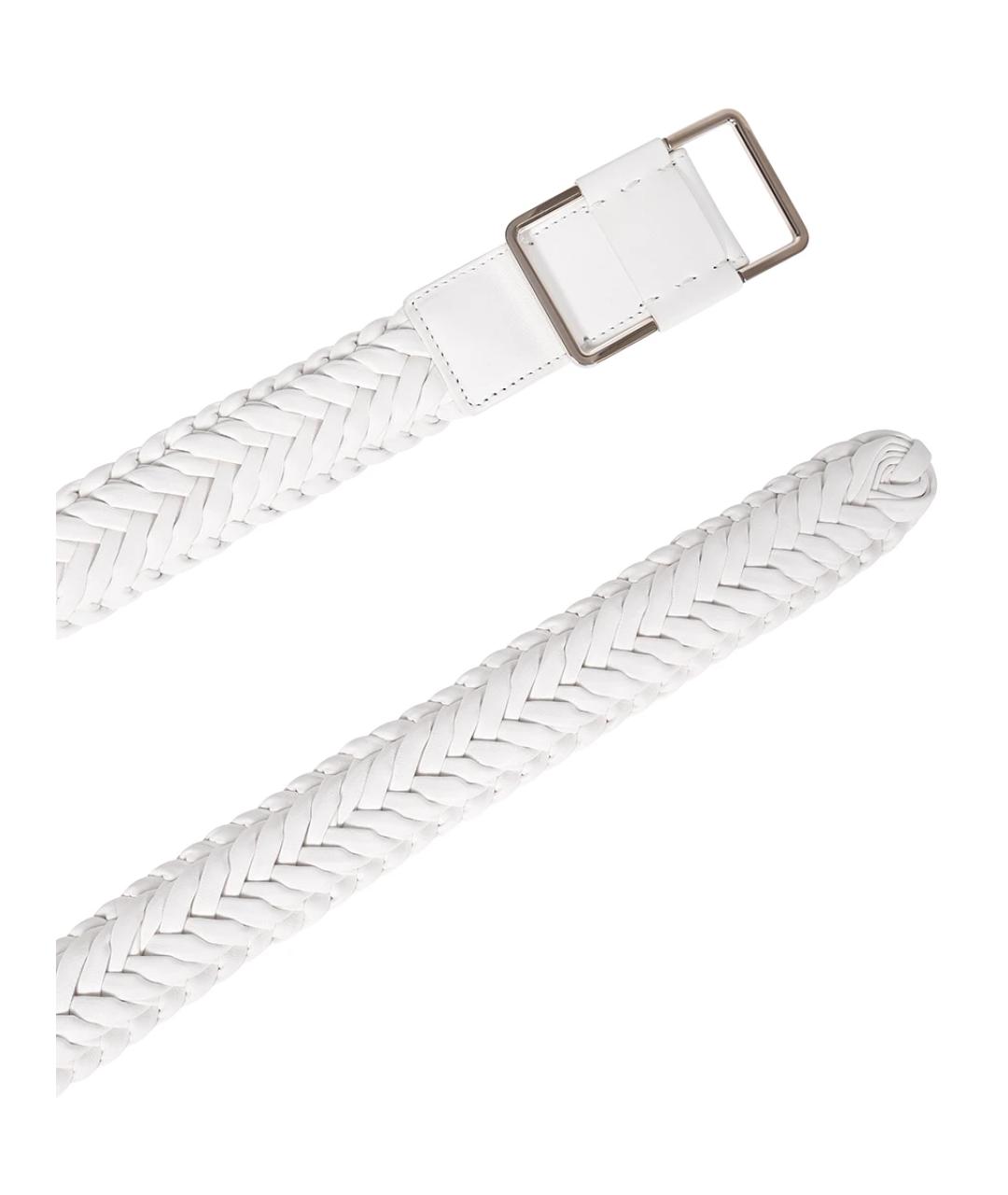 LORO PIANA Белый кожаный ремень, фото 3