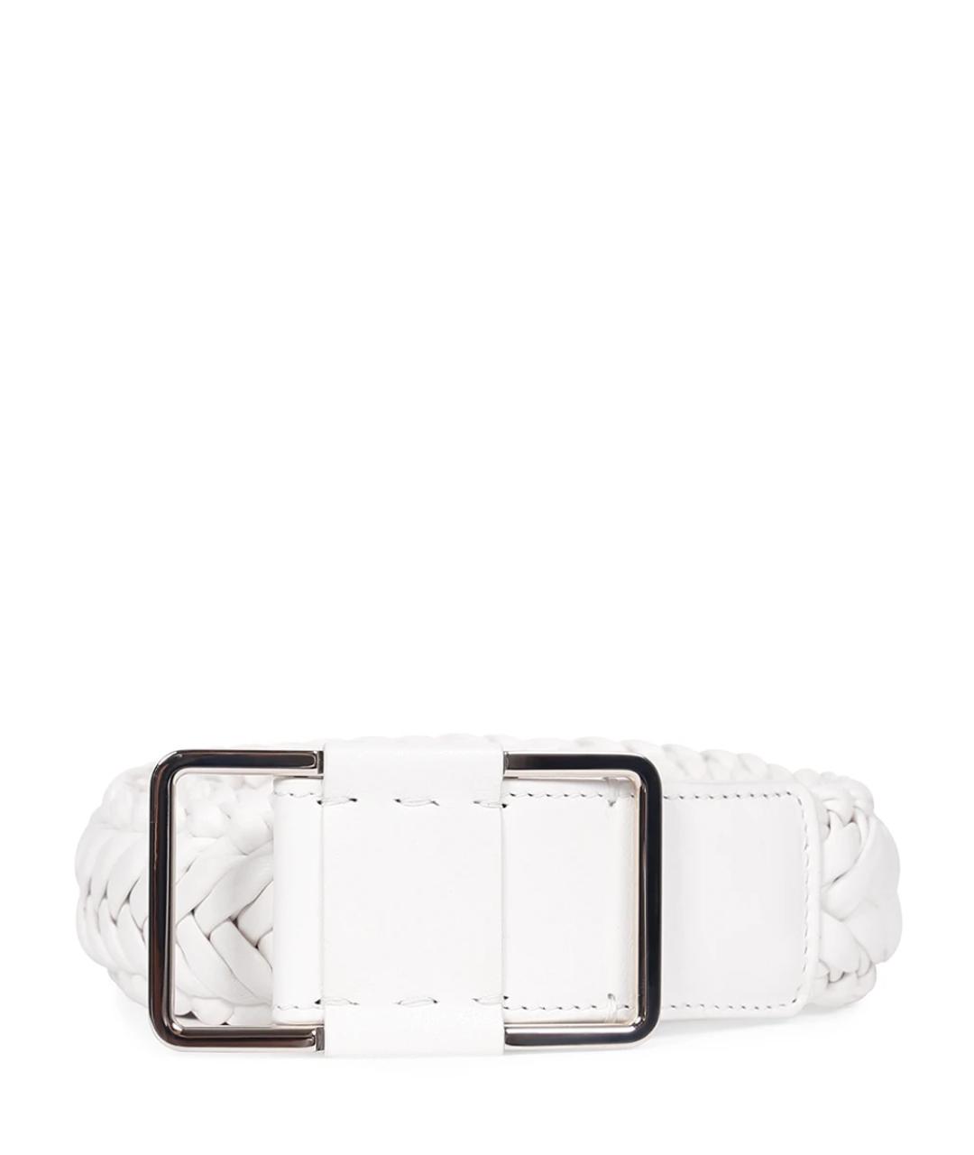 LORO PIANA Белый кожаный ремень, фото 1