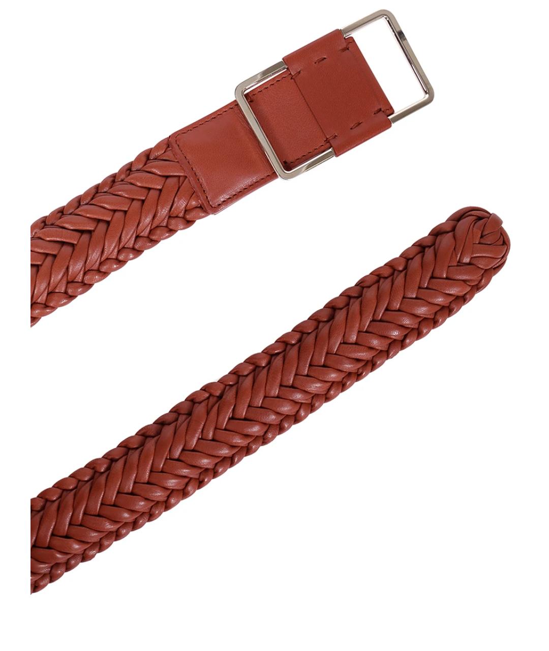 LORO PIANA Коричневый кожаный ремень, фото 3