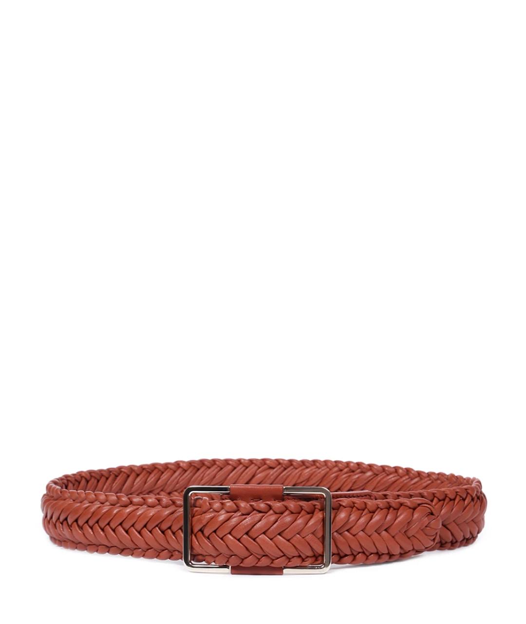 LORO PIANA Коричневый кожаный ремень, фото 2