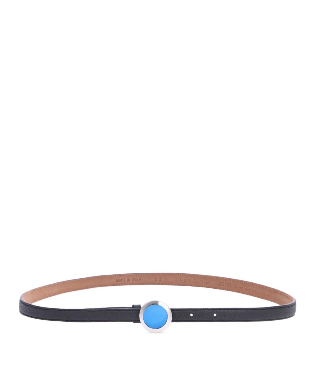 AGNONA Черный кожаный ремень, фото 2