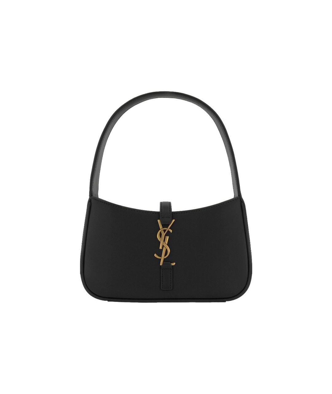 SAINT LAURENT Черная кожаная сумка с короткими ручками, фото 1