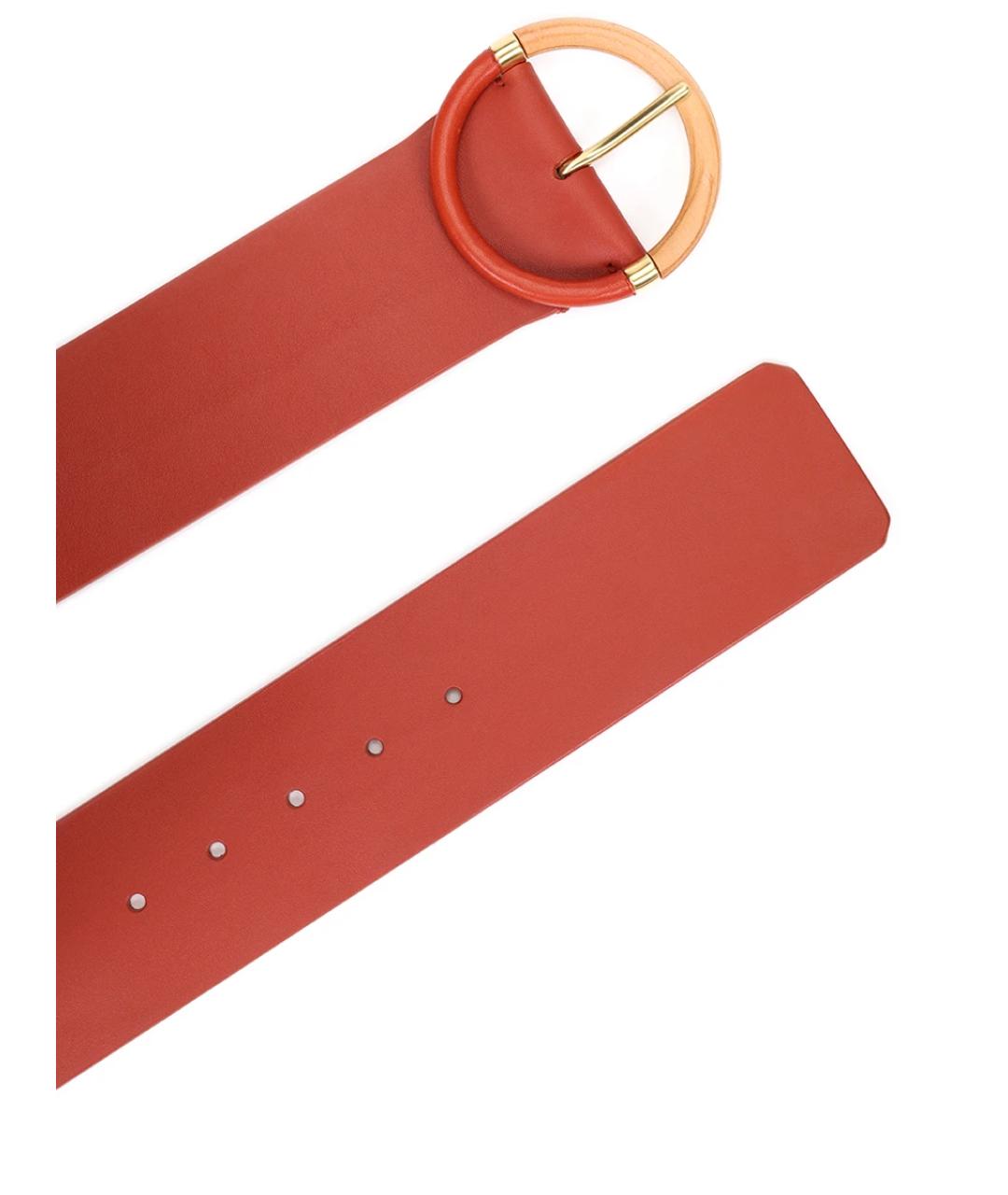 LORO PIANA Красный кожаный ремень, фото 3