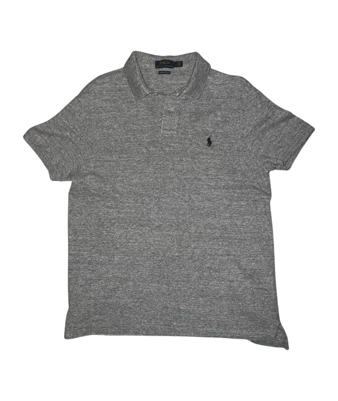 POLO RALPH LAUREN Серое хлопковое поло с коротким рукавом, фото 1