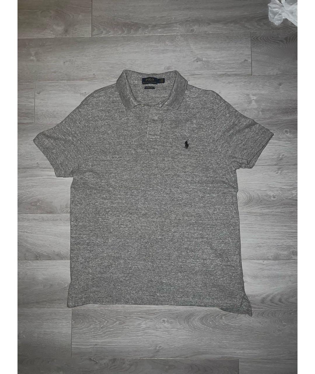 POLO RALPH LAUREN Серое хлопковое поло с коротким рукавом, фото 7