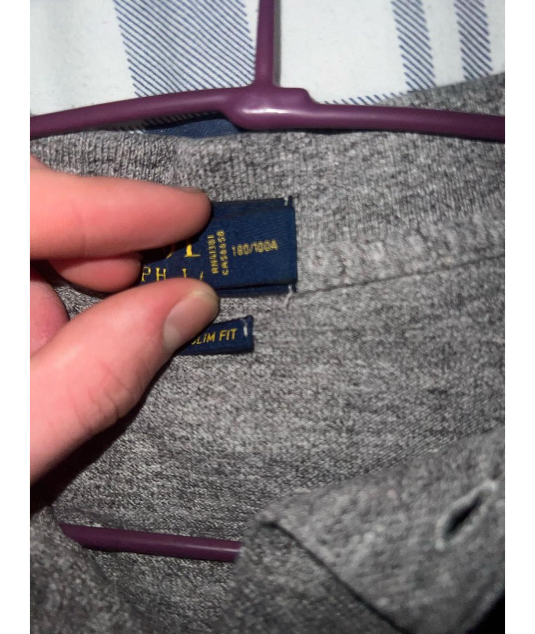 POLO RALPH LAUREN Серое хлопковое поло с коротким рукавом, фото 5